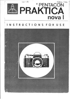 Praktica (VEB) Nova 1 B manual. Camera Instructions.